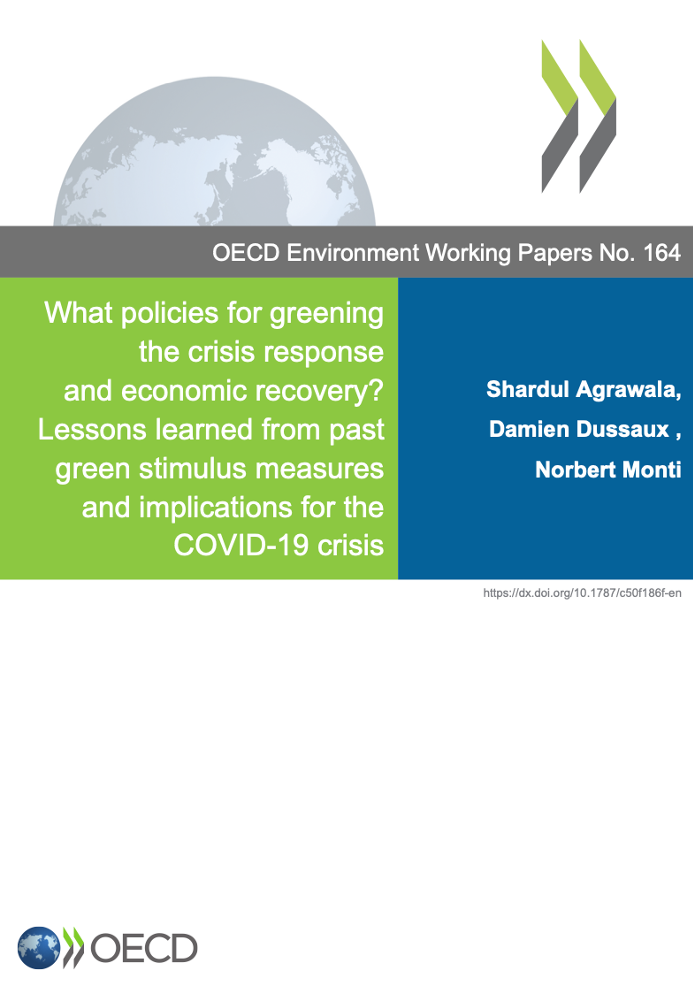 What policies for greening the crisis response and economic recovery? Lessons learned from past green stimulus measures and implications for the COVID-19 crisis